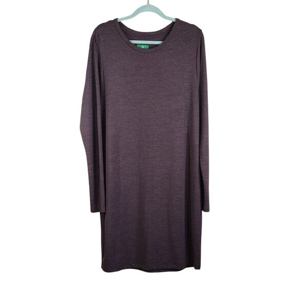 Dip Elegant Casual Stretchy Comfy Cozy Pullover Purple Fall Long Sleeve Dress - Picture 1 of 9